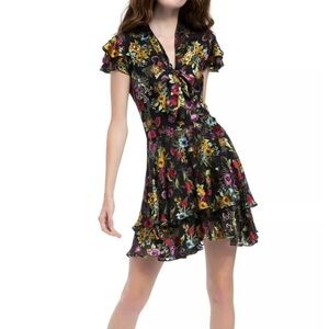 Alice + Olivia Moore Floral Ruffle Dress